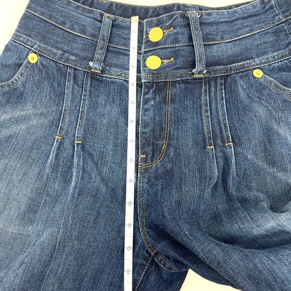 Vintage London Jean Double Button Wide Leg Y2K Rave Medium Wash Jeans Size 10 - Picture 5 of 12